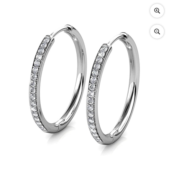NWT Swarovski Crystal hoops - Picture 1 of 3